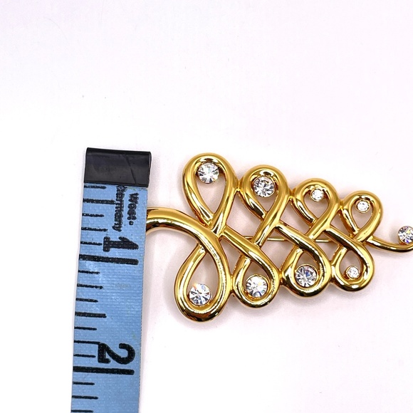 1928 Brand Gold Tone Rhinestone Accent Christmas Tree Pin Brooch - Picture 8 of 8